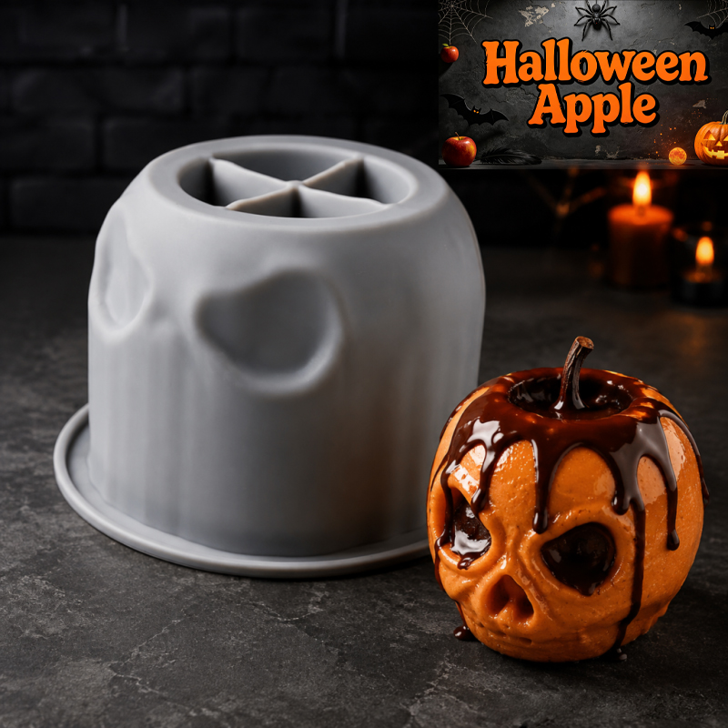 Soap Making Instructions - Cetakan silikon apel tengkorak Halloween, desain