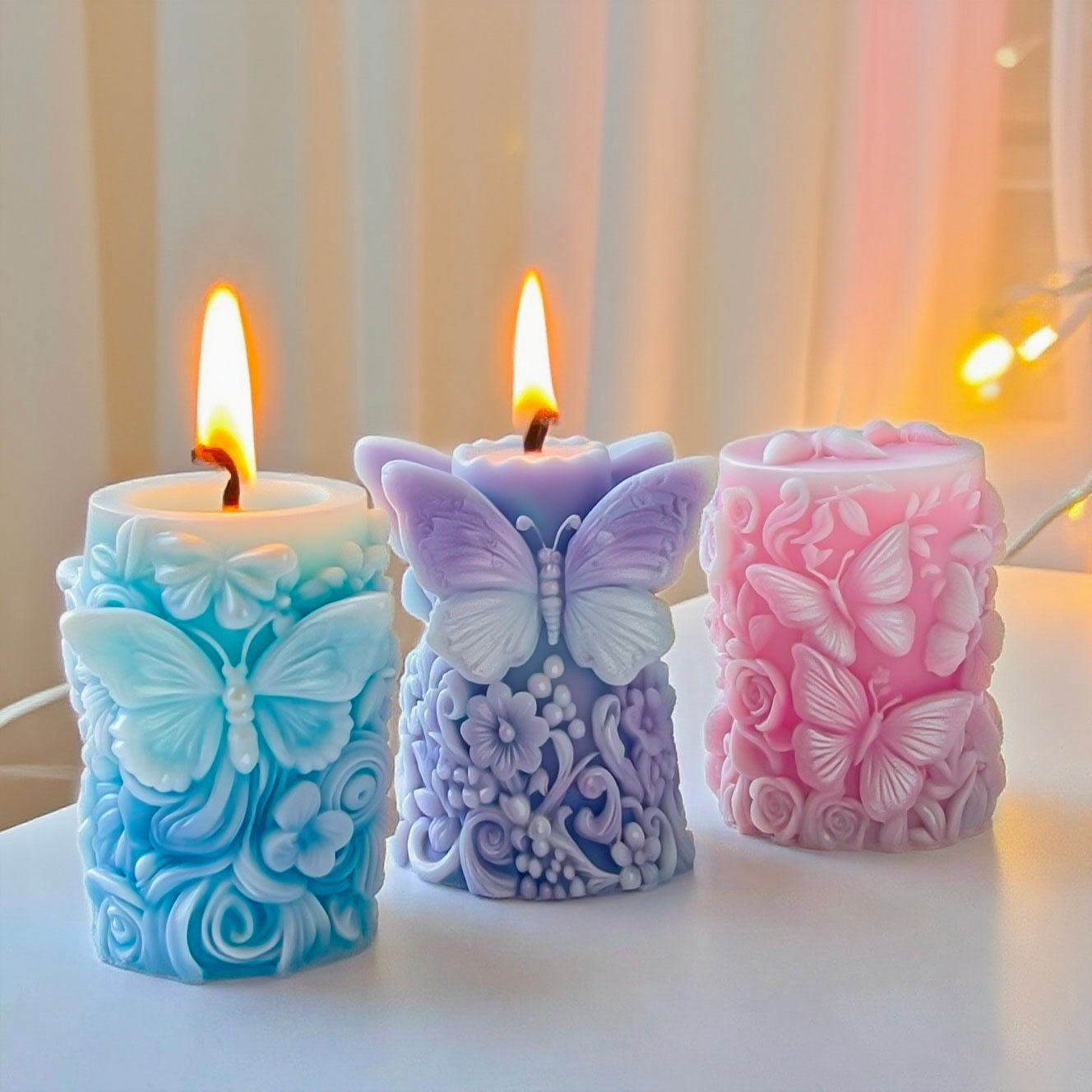 Soap Making Instructions - Cetakan Lilin Silinder Relief Bunga Kupu-kupu